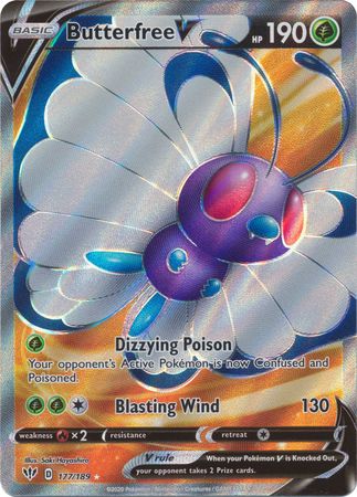 Butterfree V Full Art - 177/189 - Darkness Ablaze