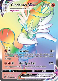 Cinderace VMAX Rainbow Rare - 194/192 - Rebel Clash