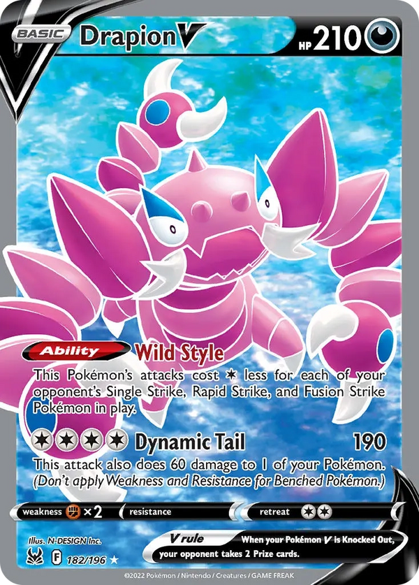 Drapion V Full Art - 182/196 - Lost Origin