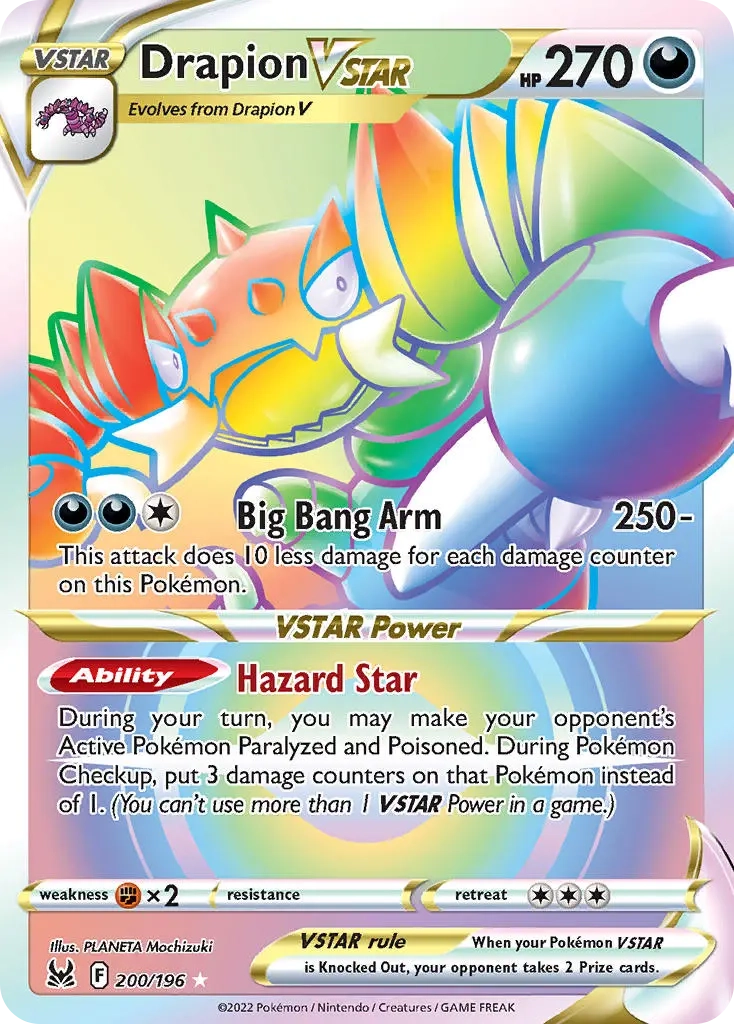 Drapion VSTAR Rainbow Rare - 200/196 - Lost Origin