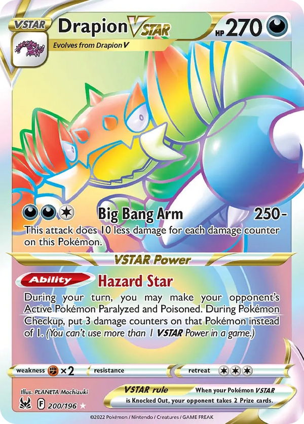 Drapion VSTAR Rainbow Rare - 200/196 - Lost Origin