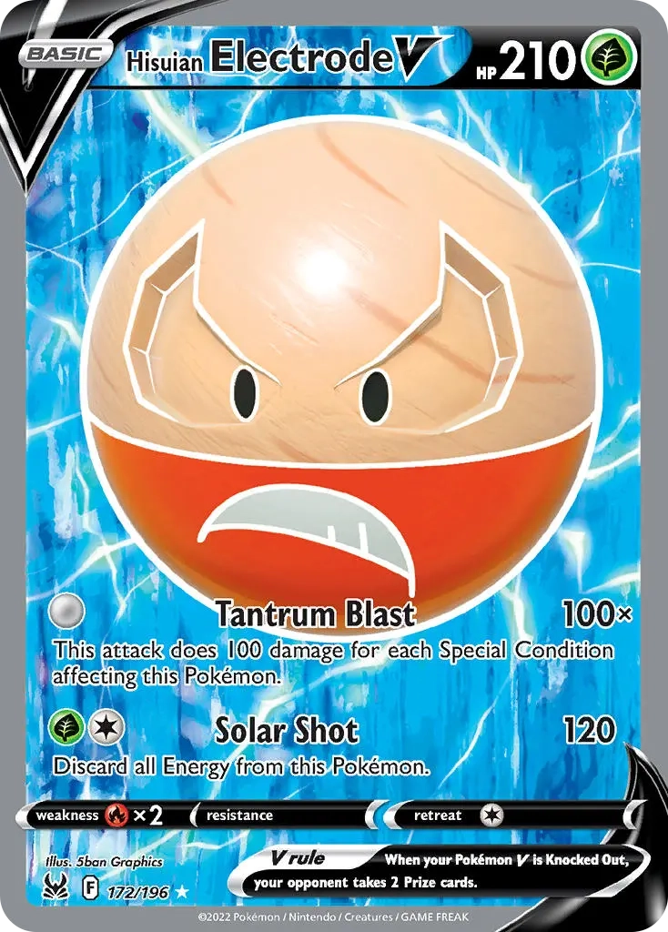 Hisuian Electrode V Full Art - 172/196 - Lost Origin