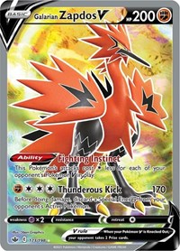 Galarian Zapdos V Full Art - 173/198 - Chilling Reign