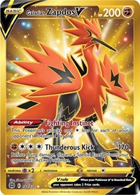 Galarian Zapdos V Secret Rare - 182/172 - Brilliant Stars