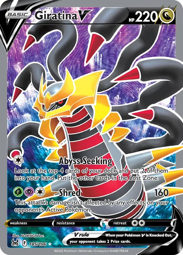 Giratina V Full Art - 185/196 - Lost Origin