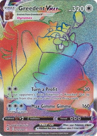 Greedent VMAX Rainbow Rare - 272/264 - Fusion Strike