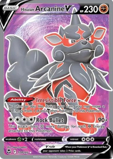 Hisuian Arcanine V Full Art - 179/195 - Silver Tempest