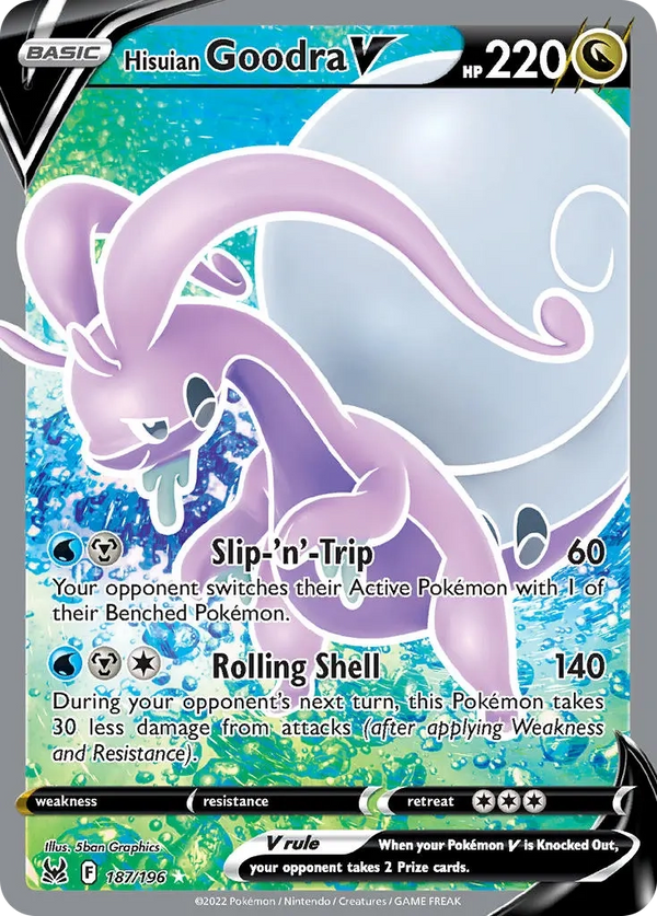 Hisuian Goodra V Full Art - 187/196 - Lost Origin