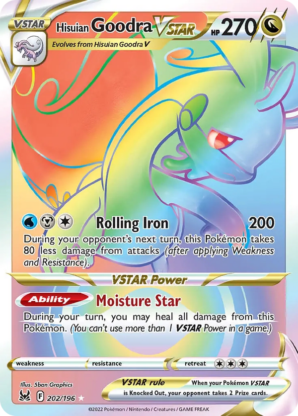 Hisuian Goodra VSTAR Rainbow Rare - 202/196 - Lost Origin