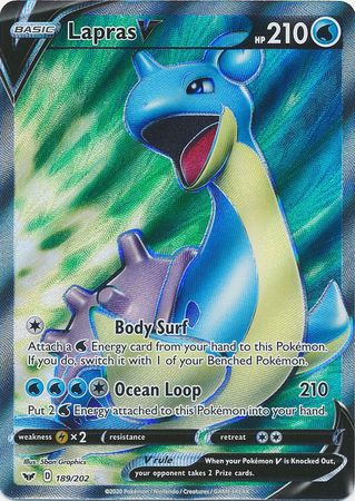 Lapras V Full Art - 189/202 - Sword & Shield Base