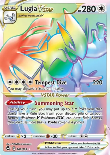 Lugia VSTAR Rainbow Rare - 202/195 - Silver Tempest