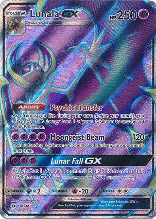 Lunala GX Full Art - 141/149 - Sun and Moon Base Set