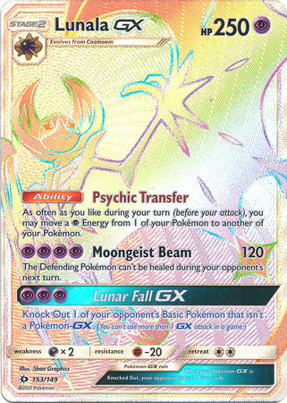 Lunala GX Rainbow Rare - 153/149 - Sun and Moon