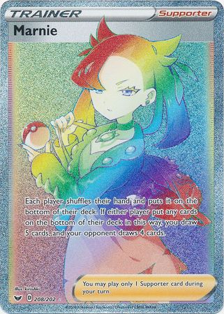 Marnie Rainbow Rare - 208/202 - Sword & Shield
