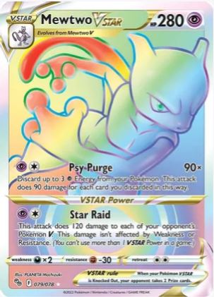 Mewtwo VSTAR Rainbow Rare - 79/78 - Pokemon GO