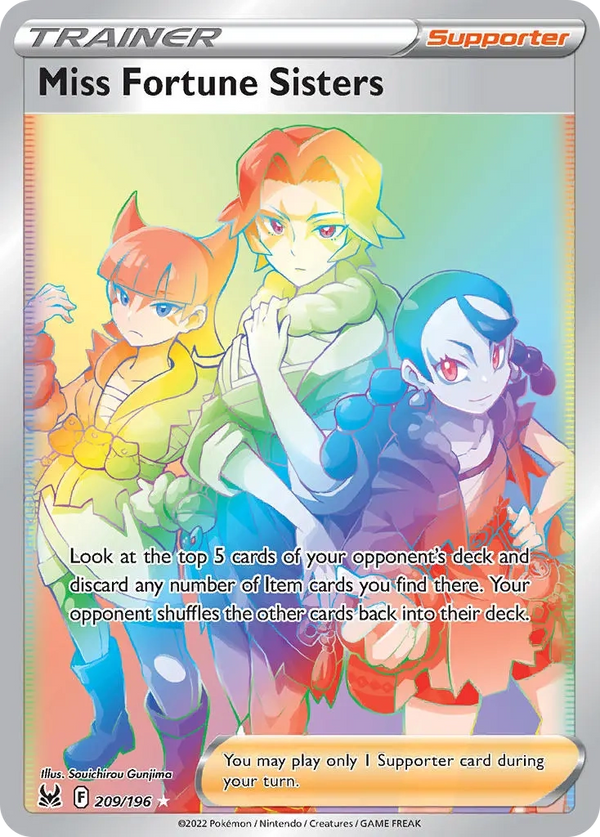 Miss Fortune Sisters Rainbow Rare - 209/196 - Lost Origin
