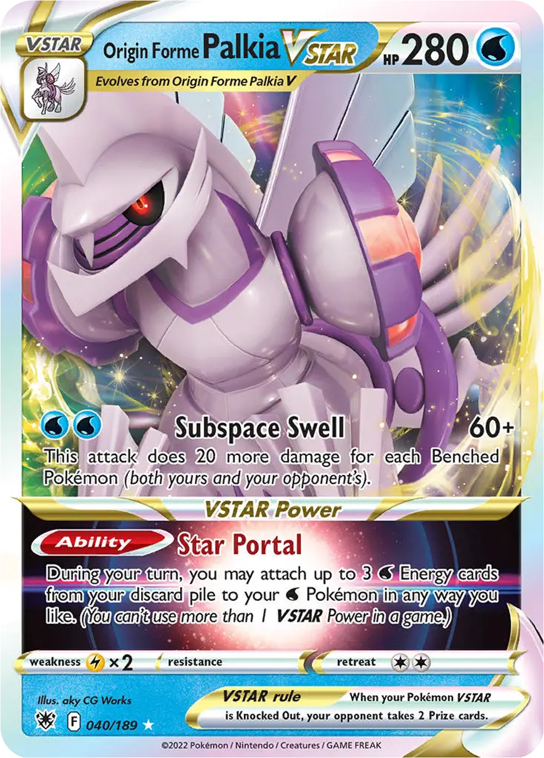 Origin Forme Palkia VSTAR - 40/189 - Astral Radiance