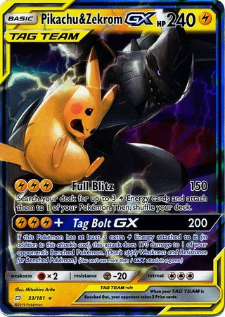 Pikachu & Zekrom GX - 33/181 - Team Up