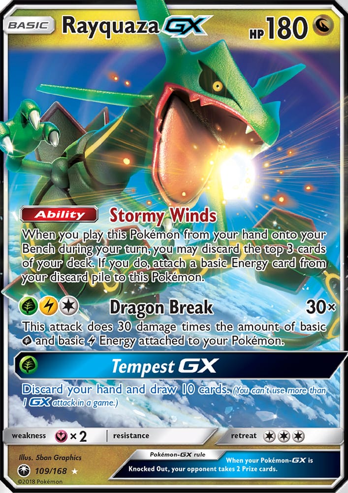 Rayquaza GX Ultra Rare- 109/168 - Celestial Storm