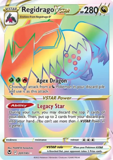 Regidrago VSTAR Rainbow Rare - 201/195 - Silver Tempest