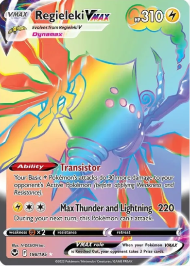 Regieleki VMAX Rainbow Rare - 198/195 - Silver Tempest