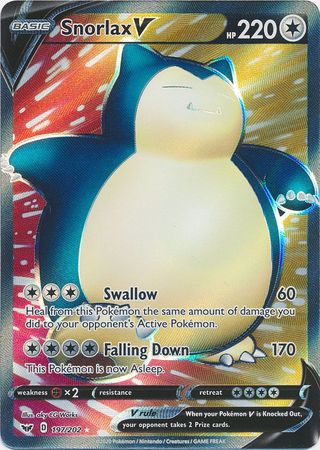 Snorlax V Full Art - 197/202 - Sword & Shield Base