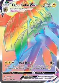Tapu Koko VMAX Rainbow Rare - 166/163 - Battle Styles