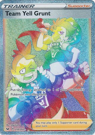 Team Yell Grunt Rainbow Rare - 210/202 - Sword & Shield Base