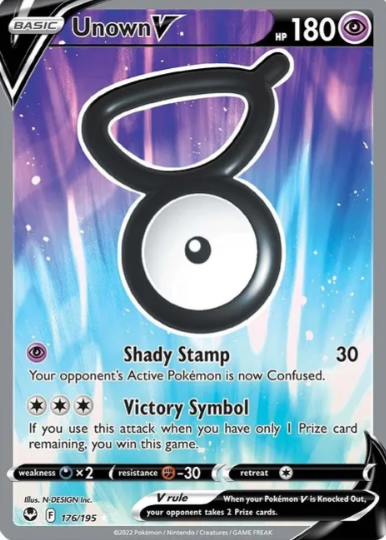 Unown V Full Art - 176/195 - Silver Tempest