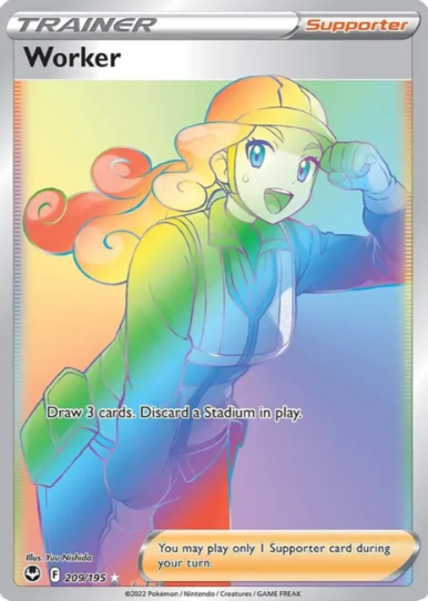 Worker Rainbow Rare - 209/195 - Silver Tempest