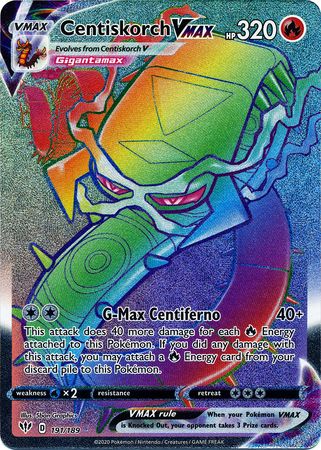 Centiskorch VMAX Rainbow Rare - 191/189 - Darkness Ablaze