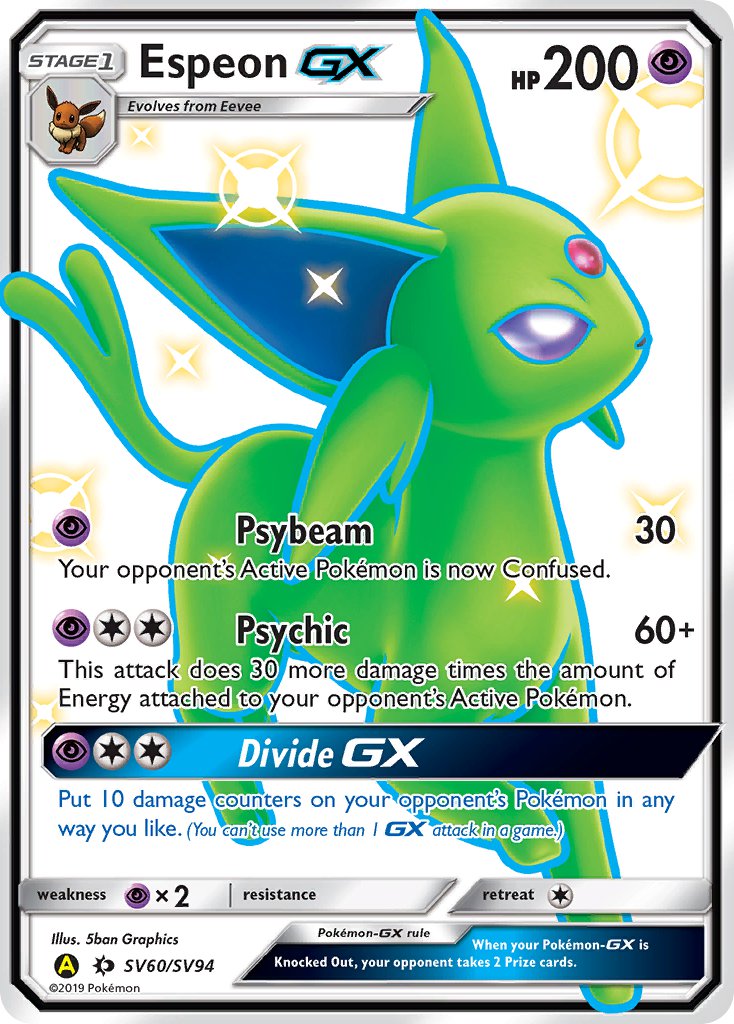 Espeon GX Full Art Shiny - SV60/SV94 - Hidden Fates