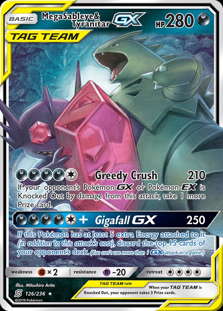 Mega Sableye & Tyranitar GX - 126/236 - Unified Minds