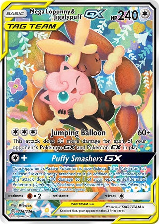 Mega Lopunny & Jigglypuff GX Alternate Art - 226/236 - Cosmic Eclipse