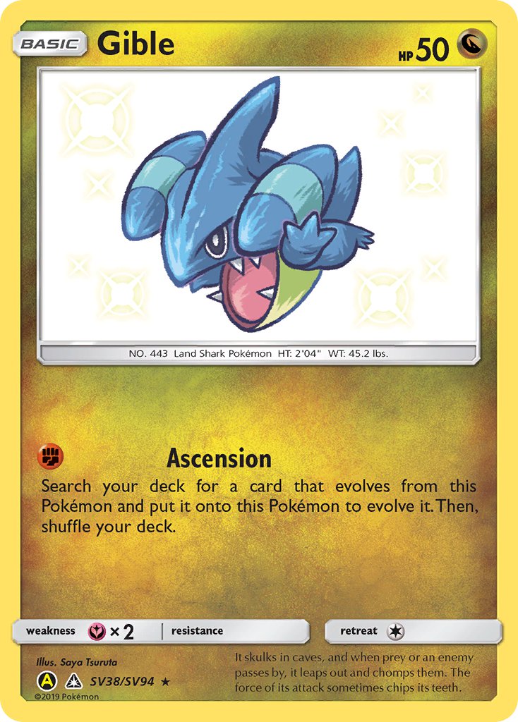 Gible Baby Shiny - SV38/SV94 - Hidden Fates