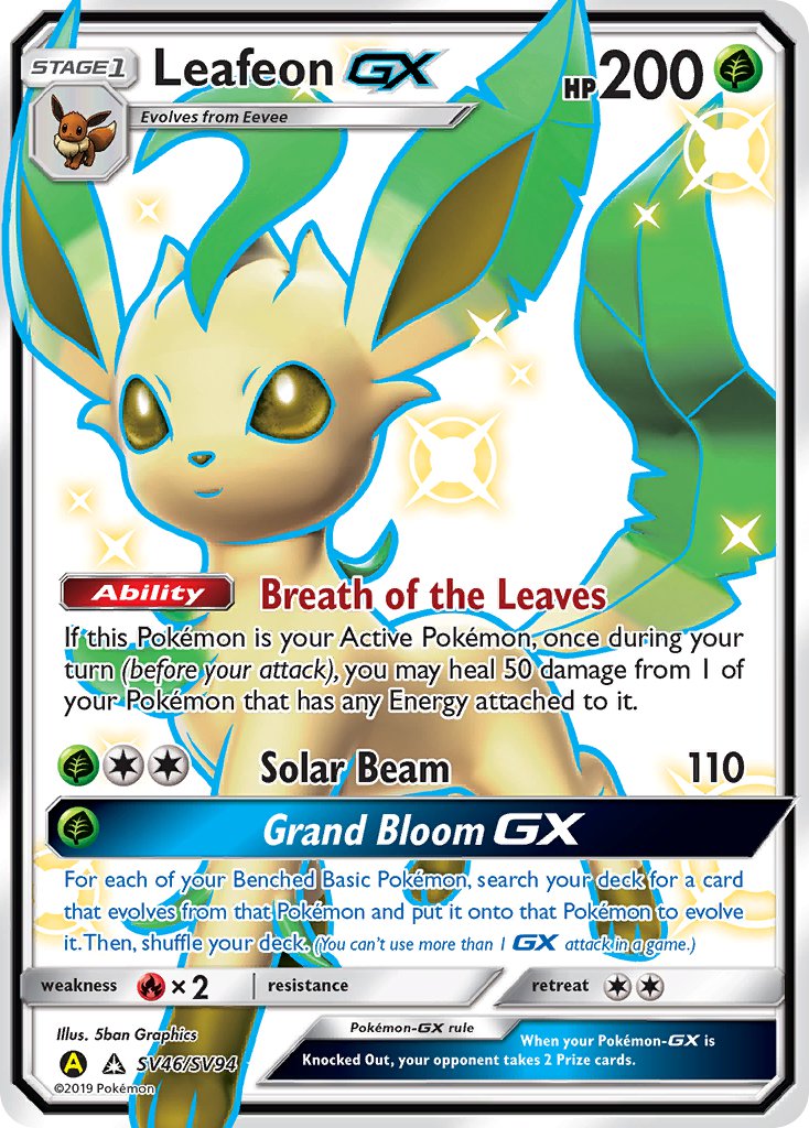 Leafeon GX Full Art Shiny - SV46/SV94 - Hidden Fates