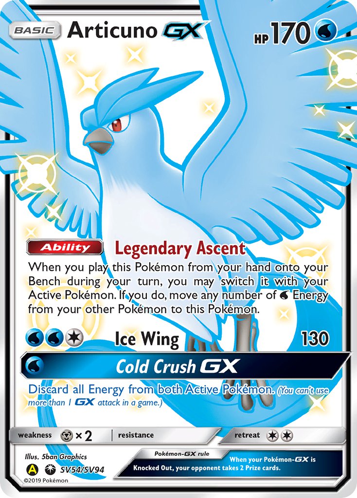 Articuno GX Full Art Shiny - SV54/SV94 - Hidden Fates