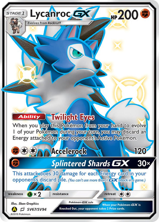 Lycanroc GX Full Art Shiny - SV67/SV94 - Hidden Fates