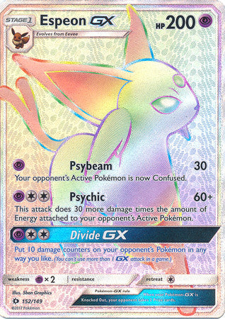 Espeon GX Rainbow Rare - 152/149 - Sun and Moon Base Set