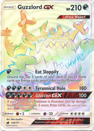 Guzzlord GX Rainbow Rare - 116/111 - Crimson Invasion