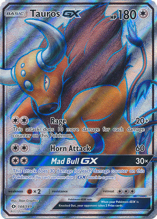 Tauros GX Full Art - 144/149 - Sun and Moon Base Set